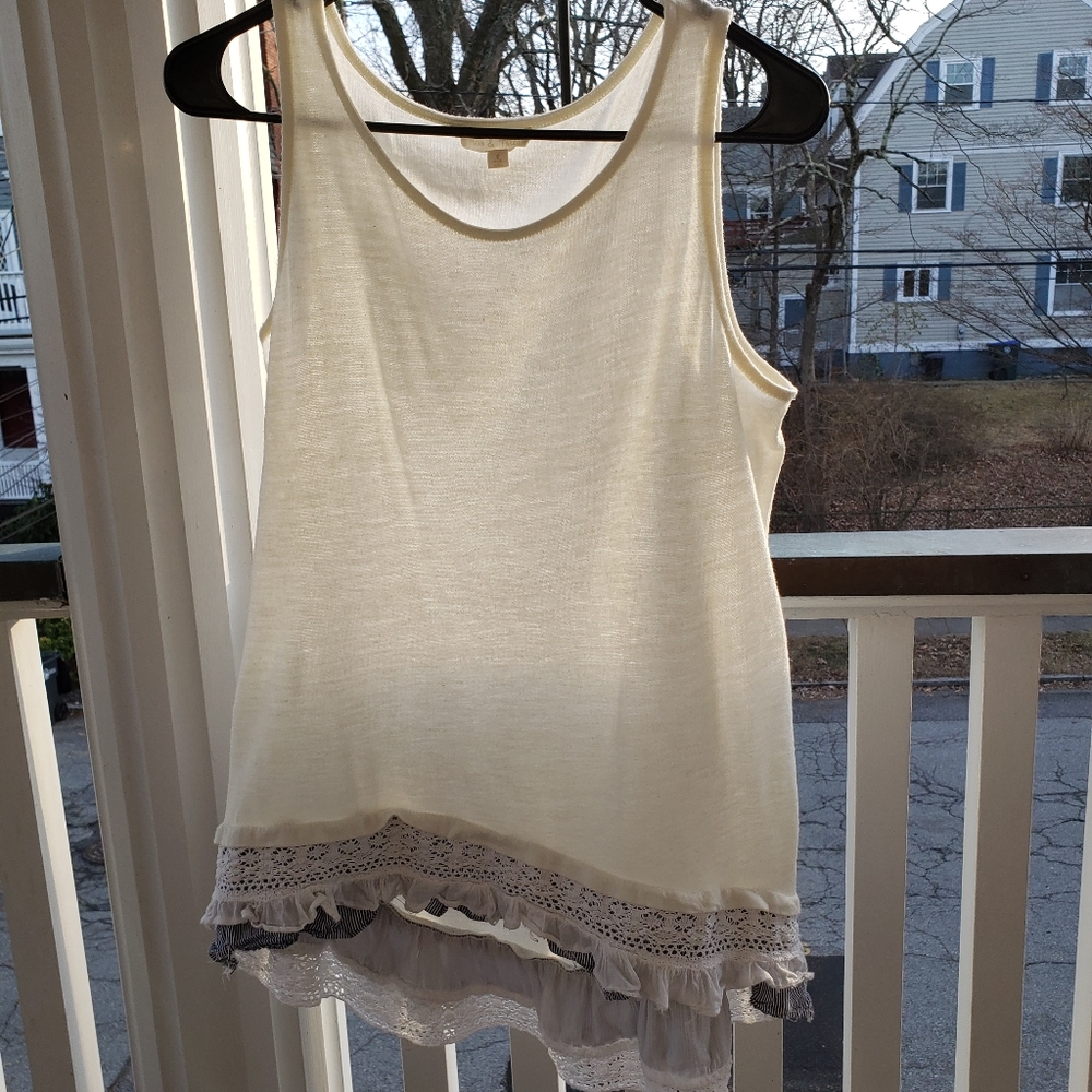 Fabric embellished hem Tank